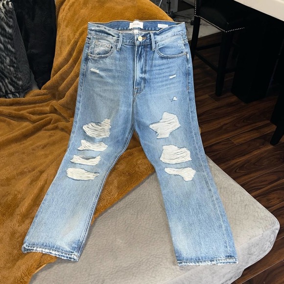 Frame Denim Le Piper Jean Ellington Rips Cropped Jeans - Picture 4 of 13